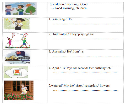 Đề kiểm tra môn tiếng Anh 4 