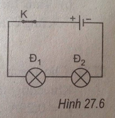 Giải bài tập SBT Vật lý lớp 7 bài 27: Thực hành: Đo cường độ dòng điện và hiệu điện thế đối với đoạn mạch nối tiếp