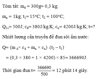Giải bài tập SBT Vật lý lớp 8 bài 24: Công thức tính nhiệt lượng