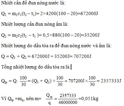 Giải bài tập SBT Vật lý lớp 8 bài 26: Năng suất tỏa nhiệt của nhiên liệu