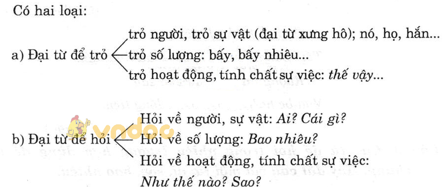 Giải bài tập Ngữ văn lớp 7 bài 4: Đại từ