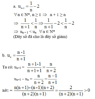 Giải bài tập Toán 11 Giải tích: Dãy số