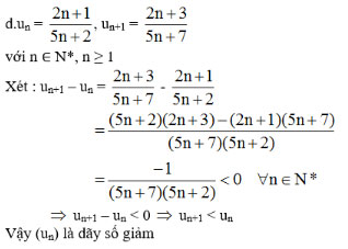 Giải bài tập Toán 11 Giải tích: Dãy số