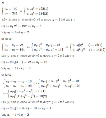 Giải bài tập Toán 11 Giải tích: Ôn tập chương 3