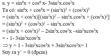 Đạo hàm của hàm số lượng giác
