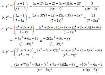 Đạo hàm của hàm số lượng giác