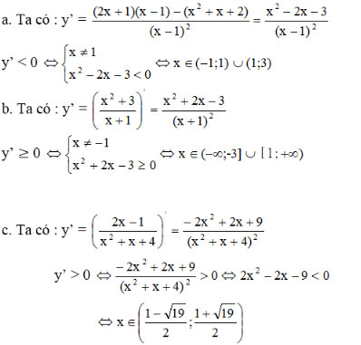 Đạo hàm của hàm số lượng giác