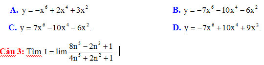 Đề thi thử THPT quốc gia môn Toán