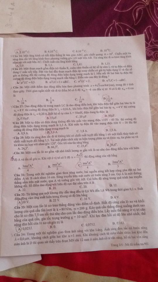 Đề thi thử THPT Quốc gia môn Vật lý năm 2018