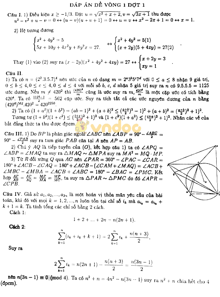 Đề thi thử vào lớp 10 môn Toán trường THPT Chuyên KHTN năm học 2017 - 2018 (vòng 1 - đợt 1)