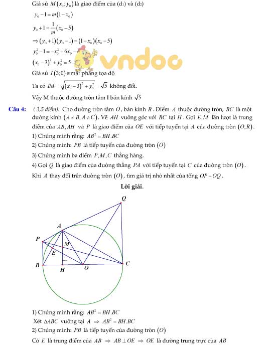 Đề thi thử vào lớp 10 môn Toán trường THPT Thăng Long năm học 2017 - 2018 (đợt 1)