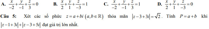Đề thi thử THPT quốc gia môn Toán