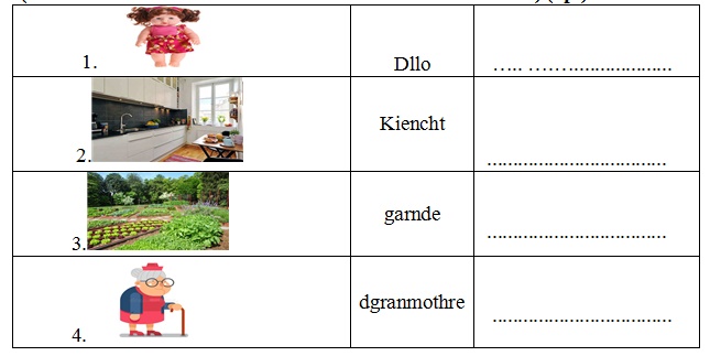 Đề kiểm tra giữa học kì 2 môn tiếng Anh lớp 3
