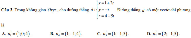 Đề thi thử THPT quốc gia môn Toán