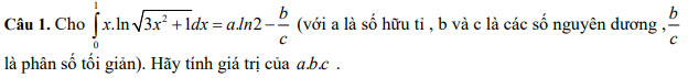 Đề thi thử THPT quốc gia môn Toán