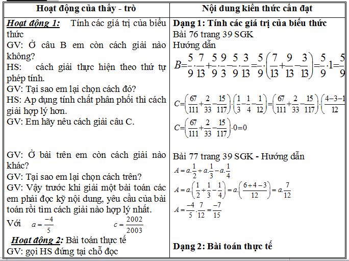 giáo án toán lớp 6