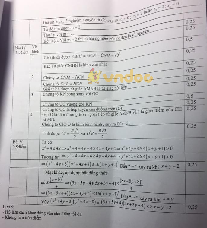 Đề thi thử vào lớp 10 môn Toán trường THCS Mạc Đỉnh Chi, Ba Đình năm học 2018 - 2019
