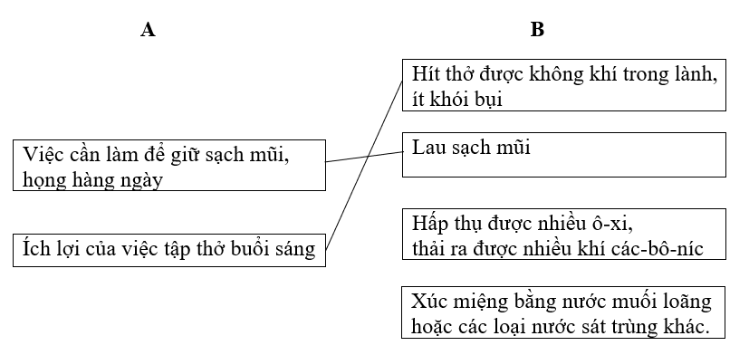Giải vở bài tập môn Tự nhiên xã hội 3 bài 3: Vệ sinh hô hấp