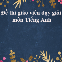 Đề thi giáo viên dạy giỏi môn Tiếng Anh trường THPT Quỳnh Lưu, Nghệ An năm học 2016 - 2017