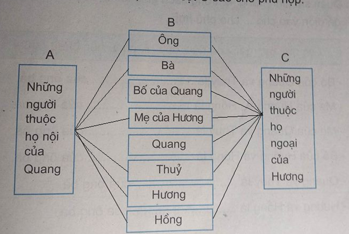 Giải vở bài tập môn Tự nhiên xã hội 3 bài 20: Họ nội, họ ngoại