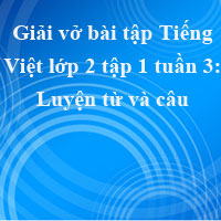 Giải vở bài tập Tiếng Việt lớp 2 tập 1 tuần 3: Luyện từ và câu