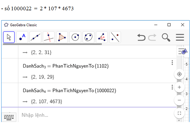 Giải bài tập SGK Tin học 6 bài 8: Học toán với Geogebra