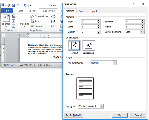 Giải bài tập SGK Tin học 6 bài 18: Trình bày trang văn bản và in