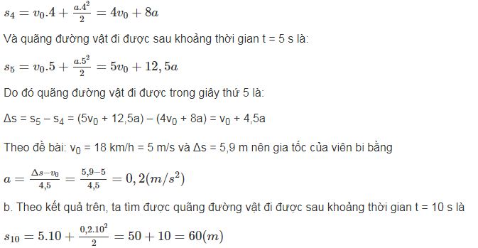 Giải bài tập SBT Vật lý lớp 10 bài 3: Chuyển động thẳng biến đổi đều