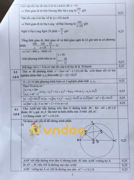 Đề thi tuyển sinh vào lớp 10 THPT môn Toán Sở GD&ĐT Hải Dương năm học 2018 - 2019