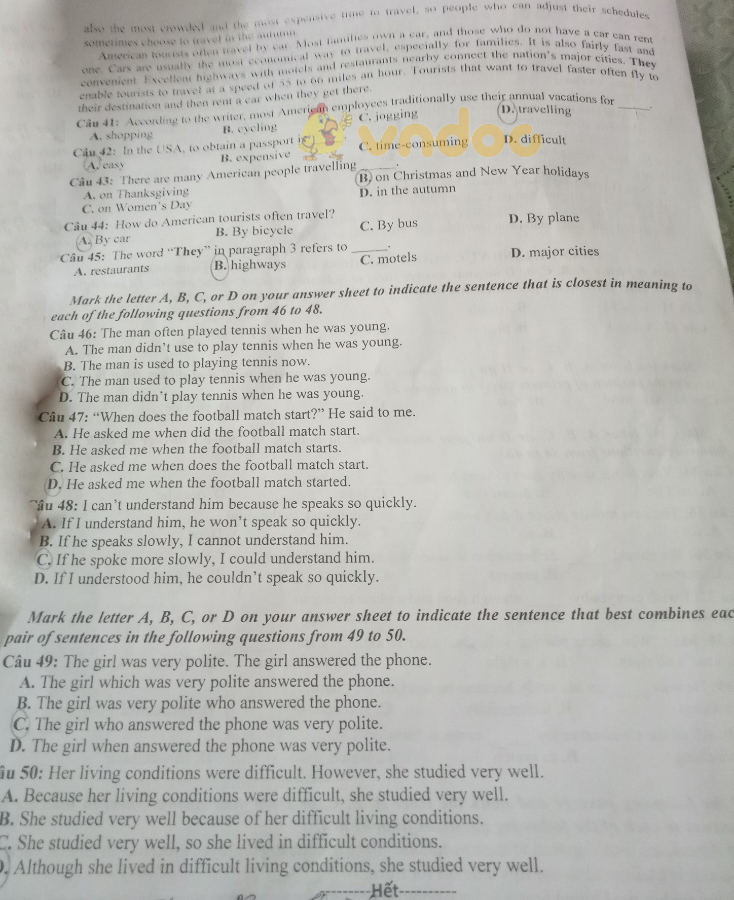 Đề thi tuyển sinh vào lớp 10 môn Tổ hợp Sở GD&ĐT Nam Định năm học 2018 - 2019