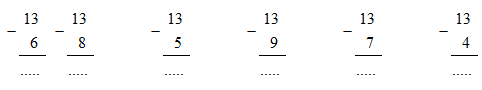 Giải vở bài tập Toán 2 bài 55: 13 trừ đi một số 13 - 5