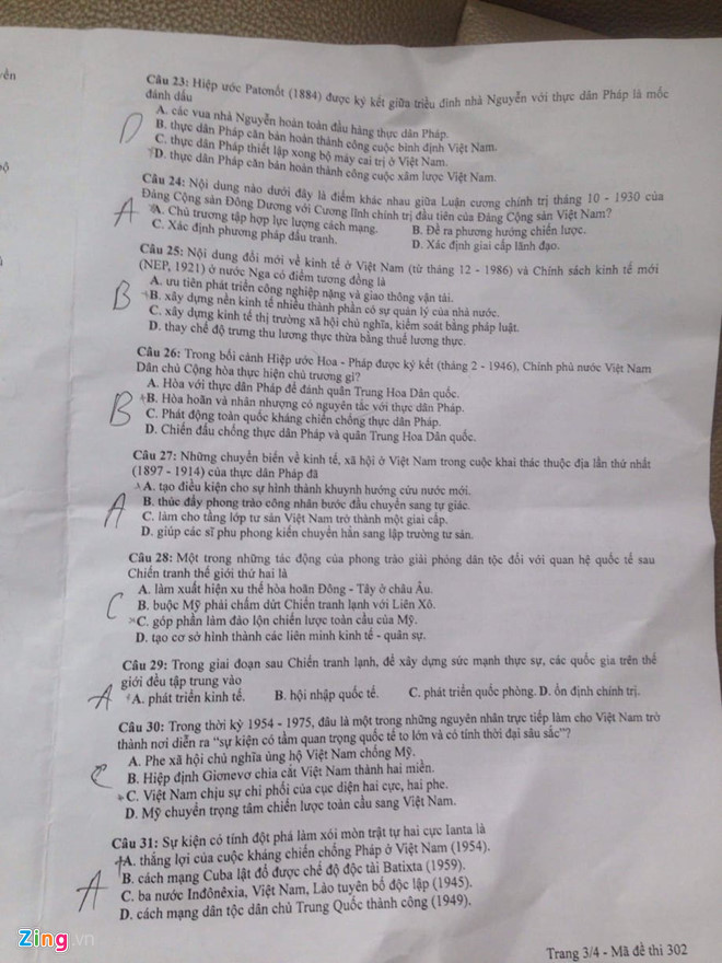 Đề thi THPT Quốc gia 2018 môn Lịch sử