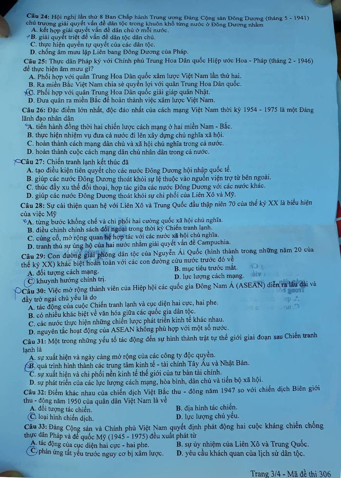 Đề thi THPT Quốc gia 2018 môn Lịch sử