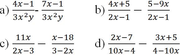 Giải bài tập SGK Toán lớp 8 bài 6: Phép trừ các phân thức đại số