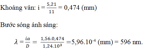 Giải bài tập SGK Vật lý 12 bài 25: Giao thoa ánh sáng