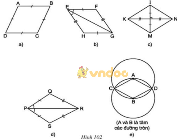 Giải bài tập SGK Toán lớp 8 bài 11: Hình thoi