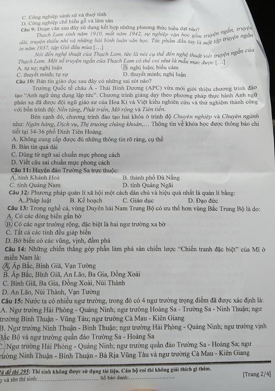Đề thi năng khiếu báo chí của Học viện Báo chí và Tuyên truyền năm 2018