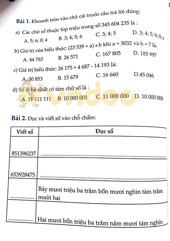 Cùng em học Toán lớp 4 Tuần 3