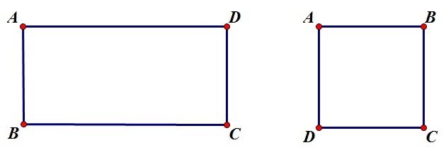 Công thức tính diện tích hình chữ nhật, hình vuông