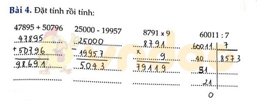 Cùng em học Toán lớp 4 Tuần 5 - Đề 1
