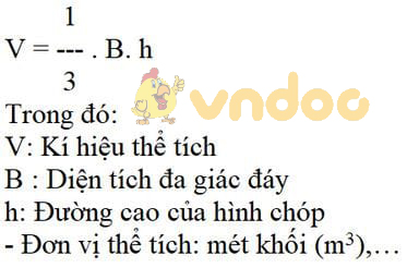 Công thức tính thể tích hình chóp