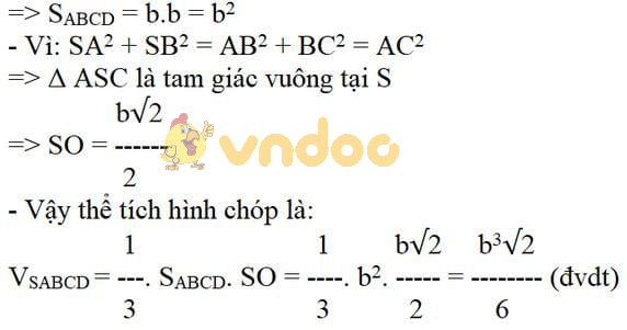 Công thức tính thể tích hình chóp
