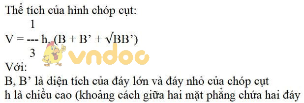 Công thức tính thể tích hình chóp