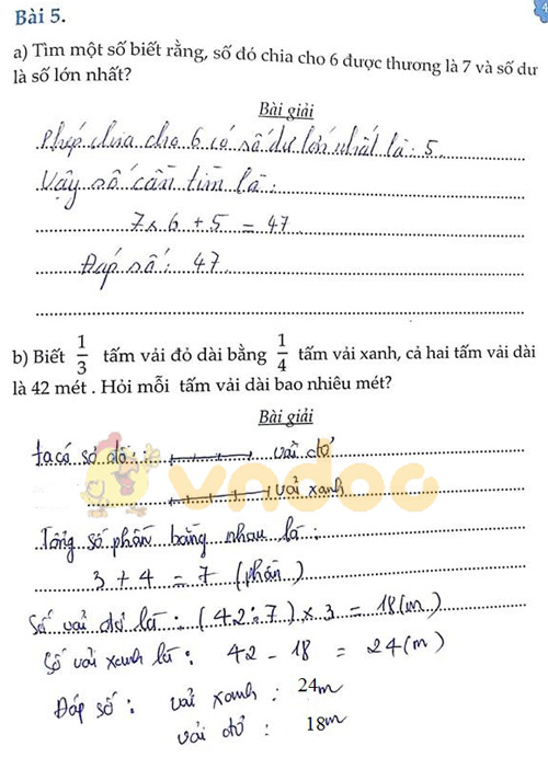 Đáp án Cùng em học Toán Tuần 6 - Đề 1