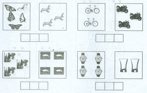 Đề bài kiểm tra cuối tuần Toán lớp 1: Tuần 3 - Đề 2