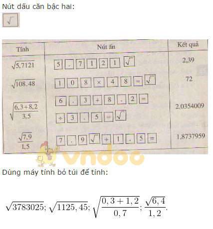 Giải bài tập SGK Toán lớp 7 bài 11: Số vô tỉ. Khái niệm về căn bậc hai
