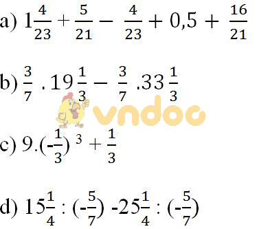 Giải bài tập SGK Toán lớp 7: Ôn tập chương I