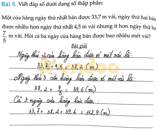 Cùng em học Toán lớp 5 Tuần 7