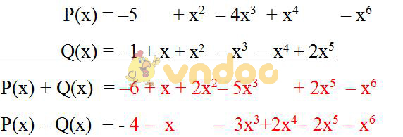 Giải bài tập SGK Toán lớp 7 bài 8: Cộng, trừ đa thức một biến