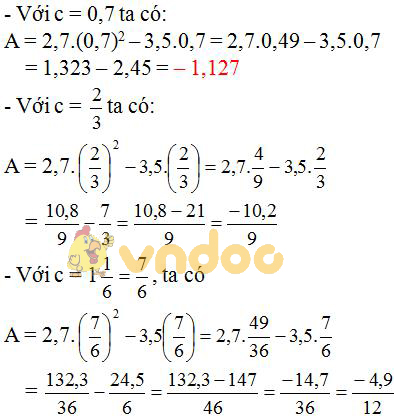 Giải bài tập SGK Toán lớp 7 bài: Phần Đại số - Ôn tập cuối năm